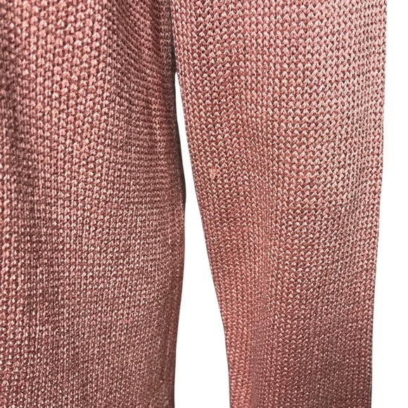 April Cornell Pearl Trim Sweater Dusty Rose Pink Open Cardigan Rayon Size Large - Picture 5 of 9